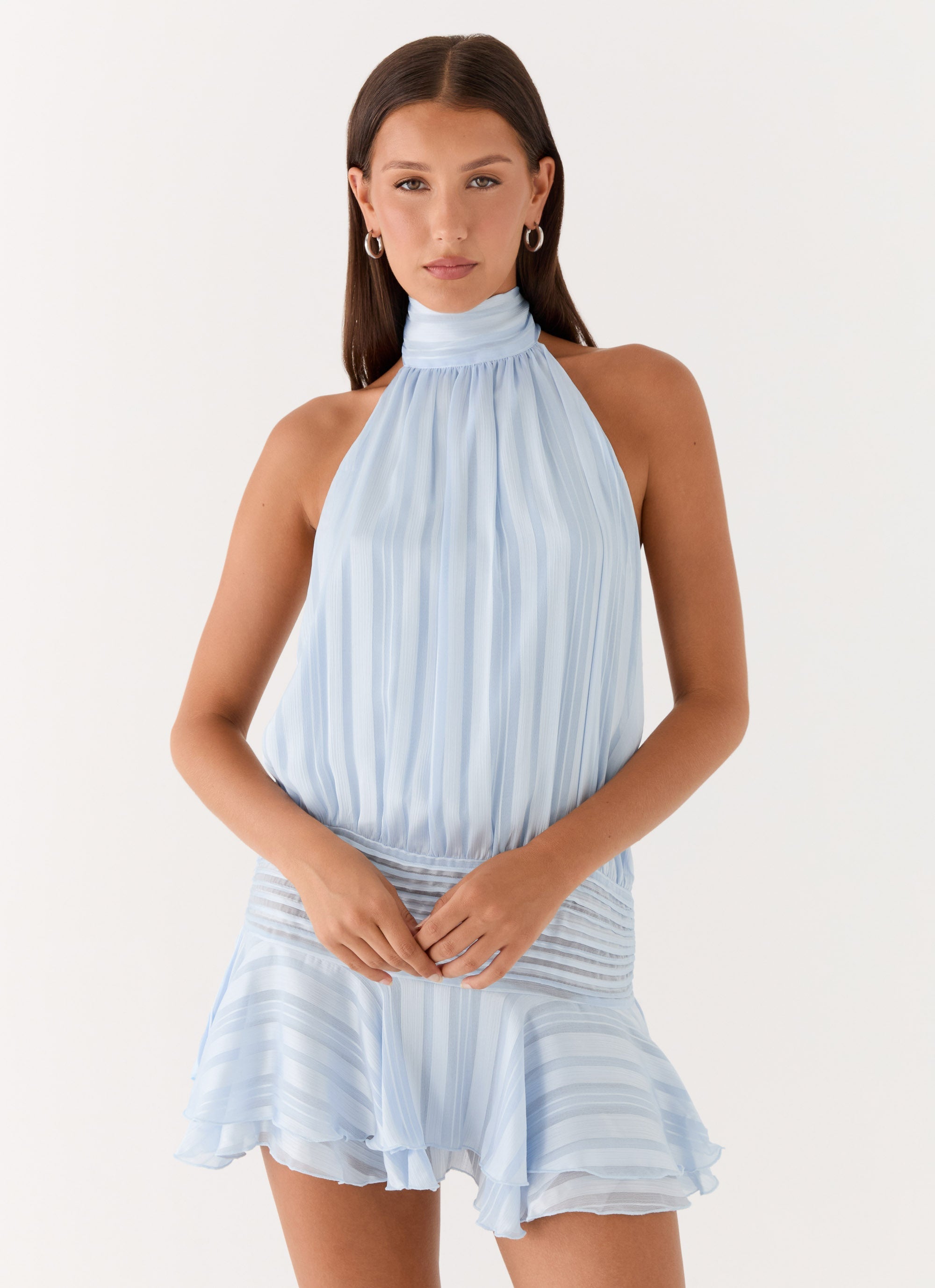 Willow Chiffon Halter Mini Dress