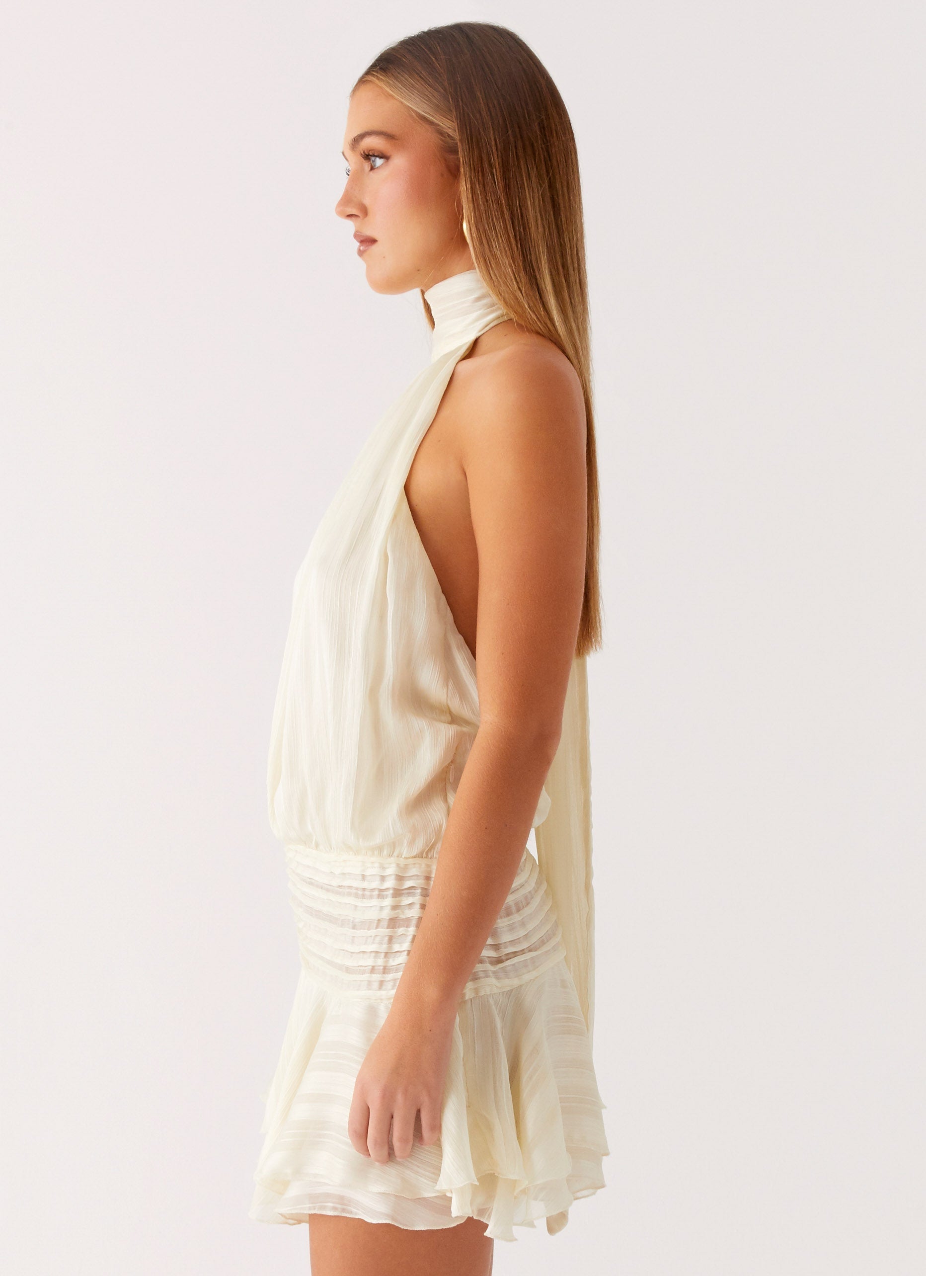 Willow Chiffon Halter Mini Dress