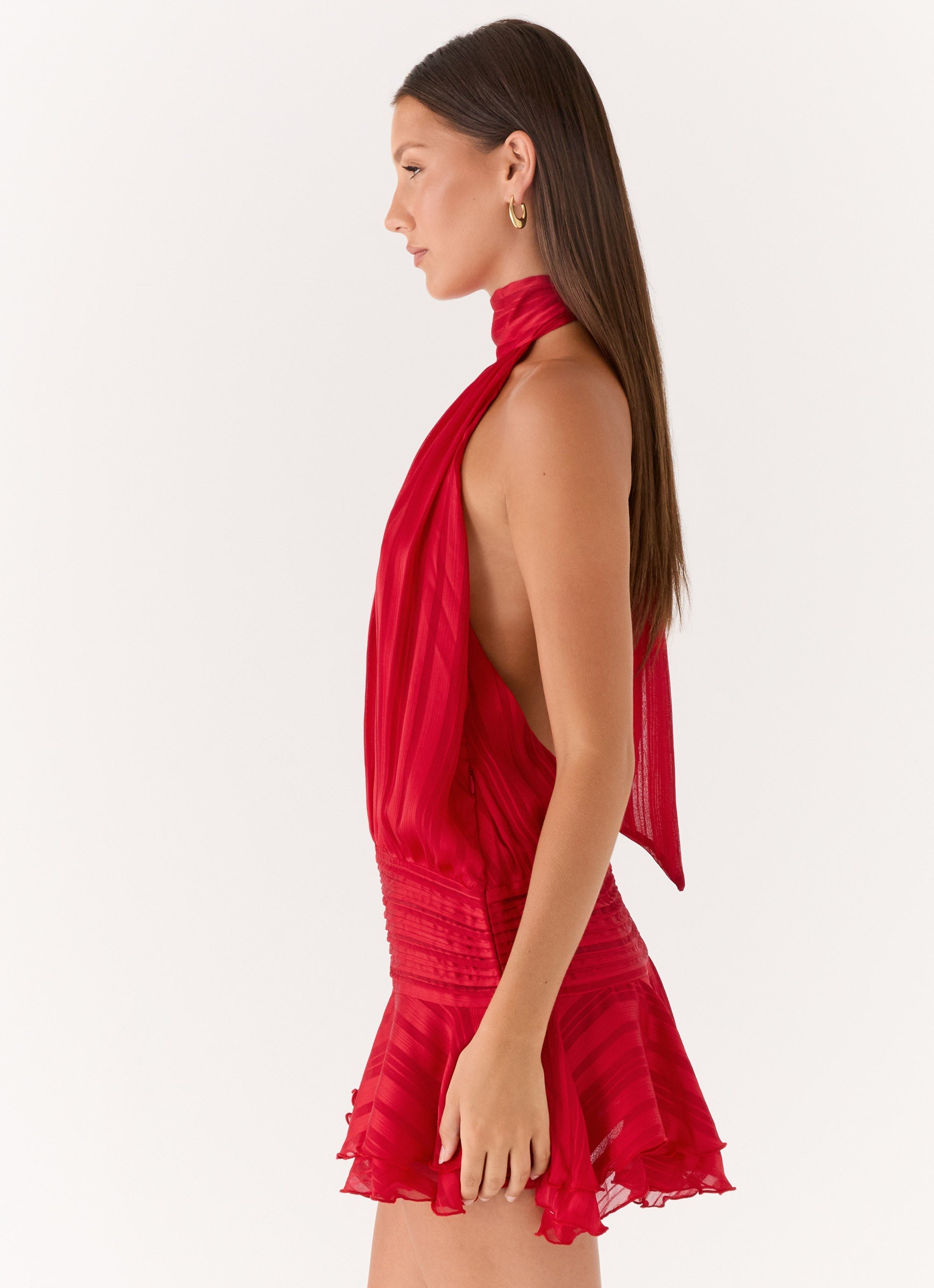 Willow Chiffon Halter Mini Dress