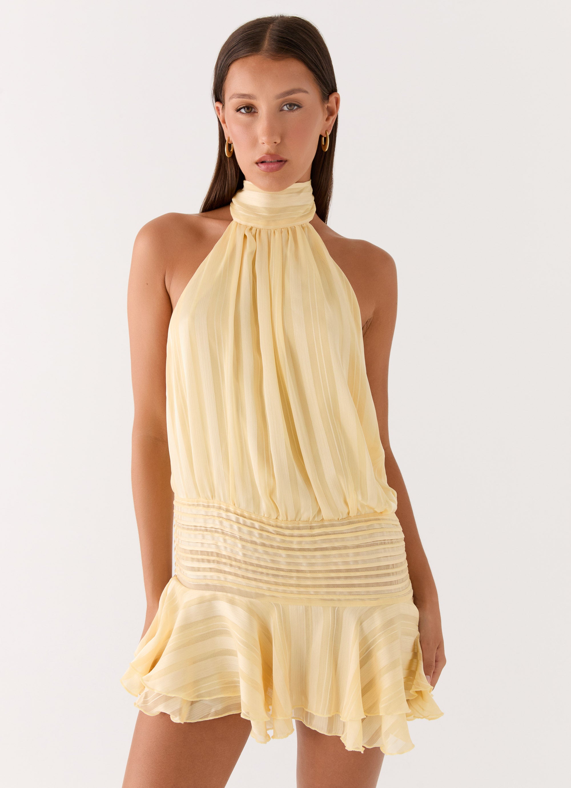 Willow Chiffon Halter Mini Dress