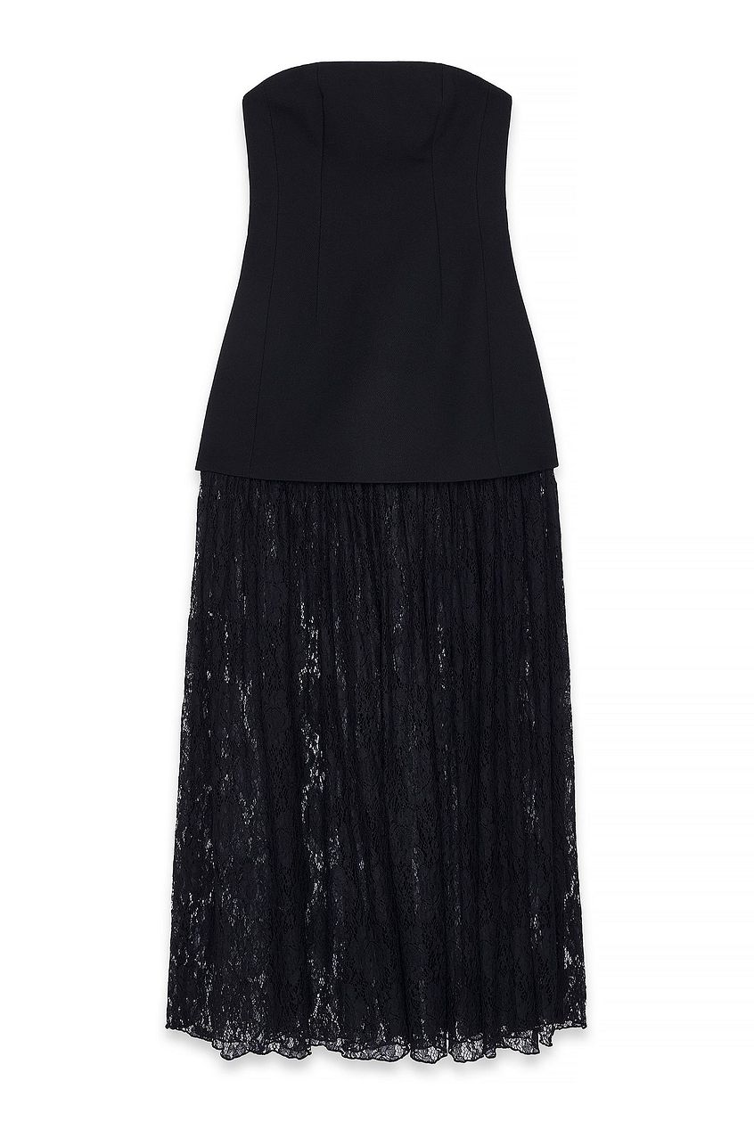 Floriane Lace Strapless Maxi Dress