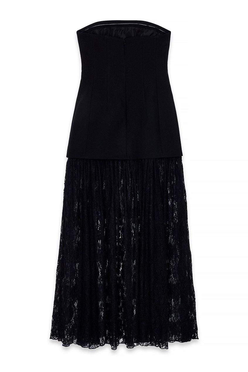 Floriane Lace Strapless Maxi Dress