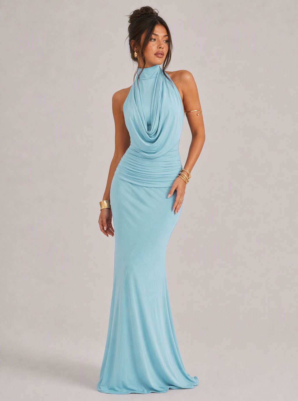 Sabelle Draped Halter Maxi Dress
