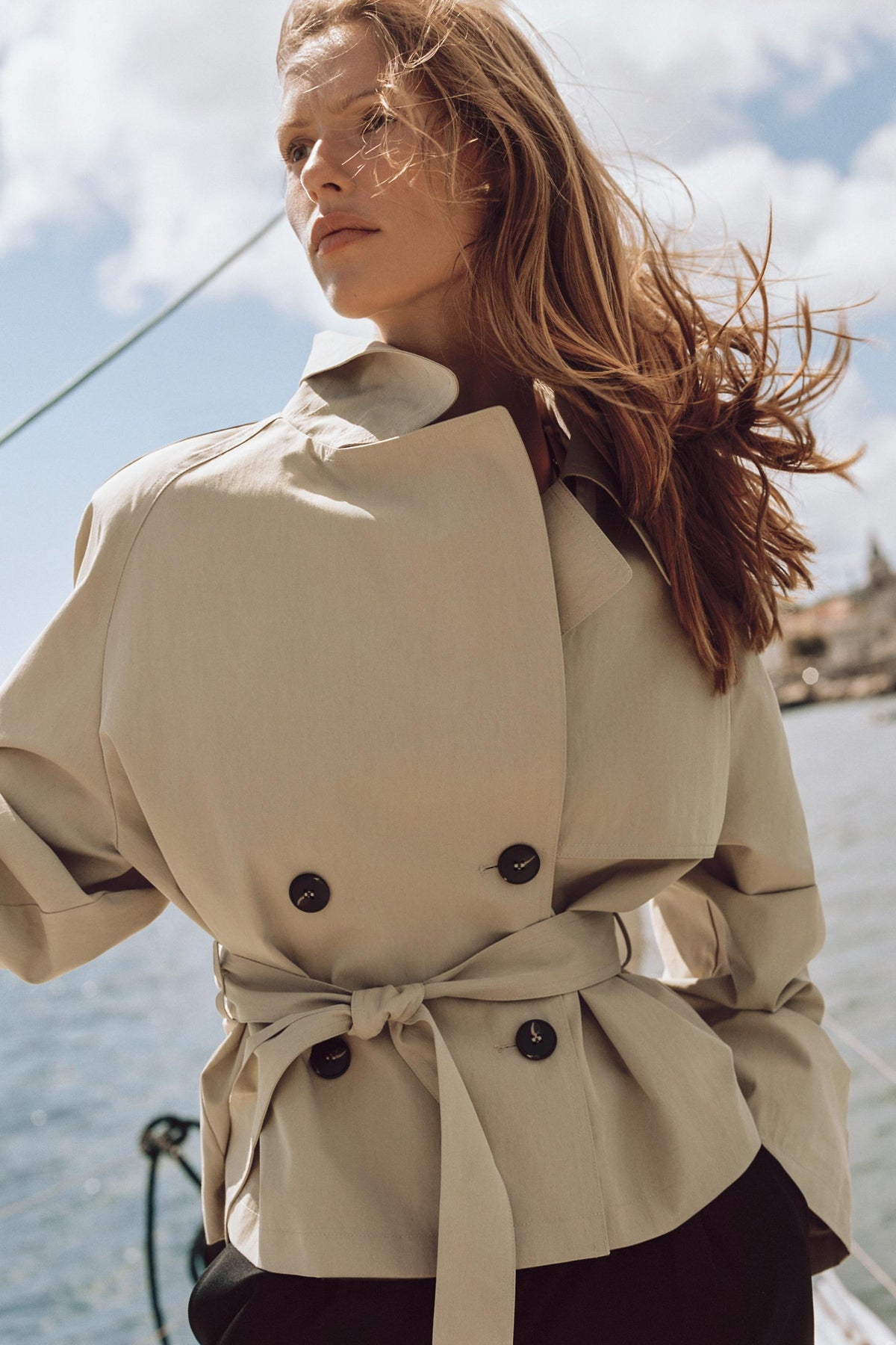 Lucille Cropped Trench Jacket
