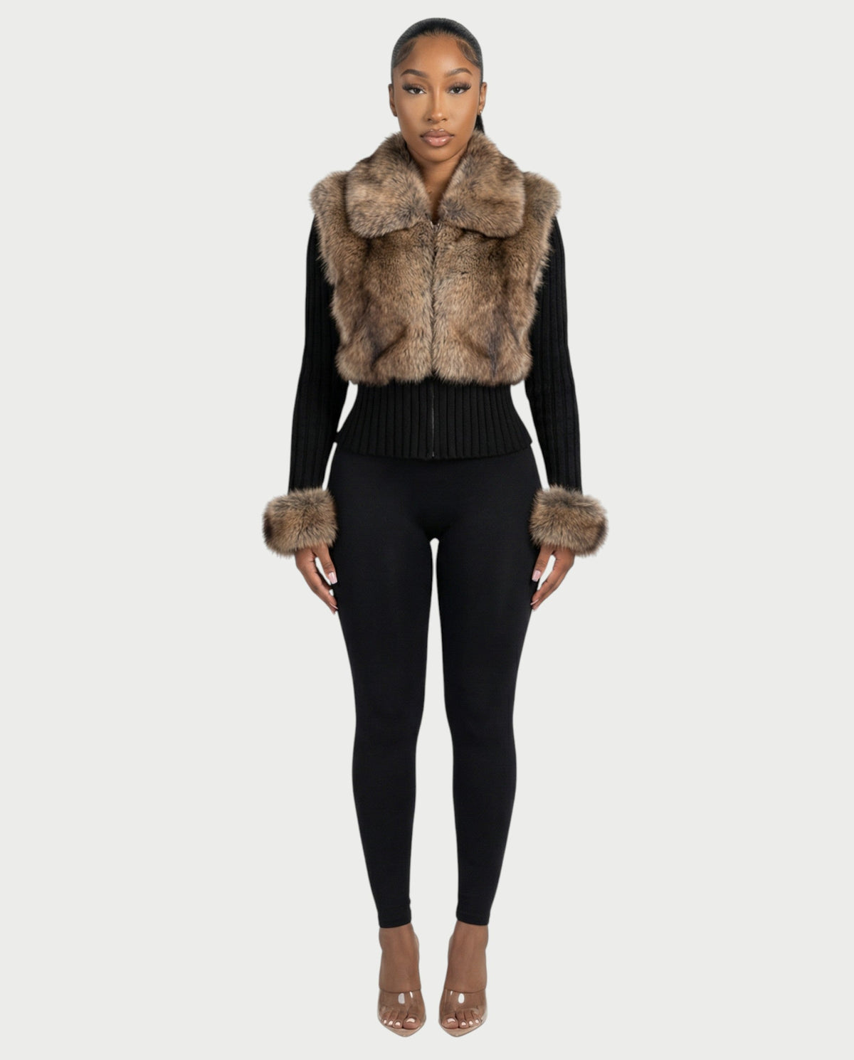 Ottilie Faux Fur Knit Jacket