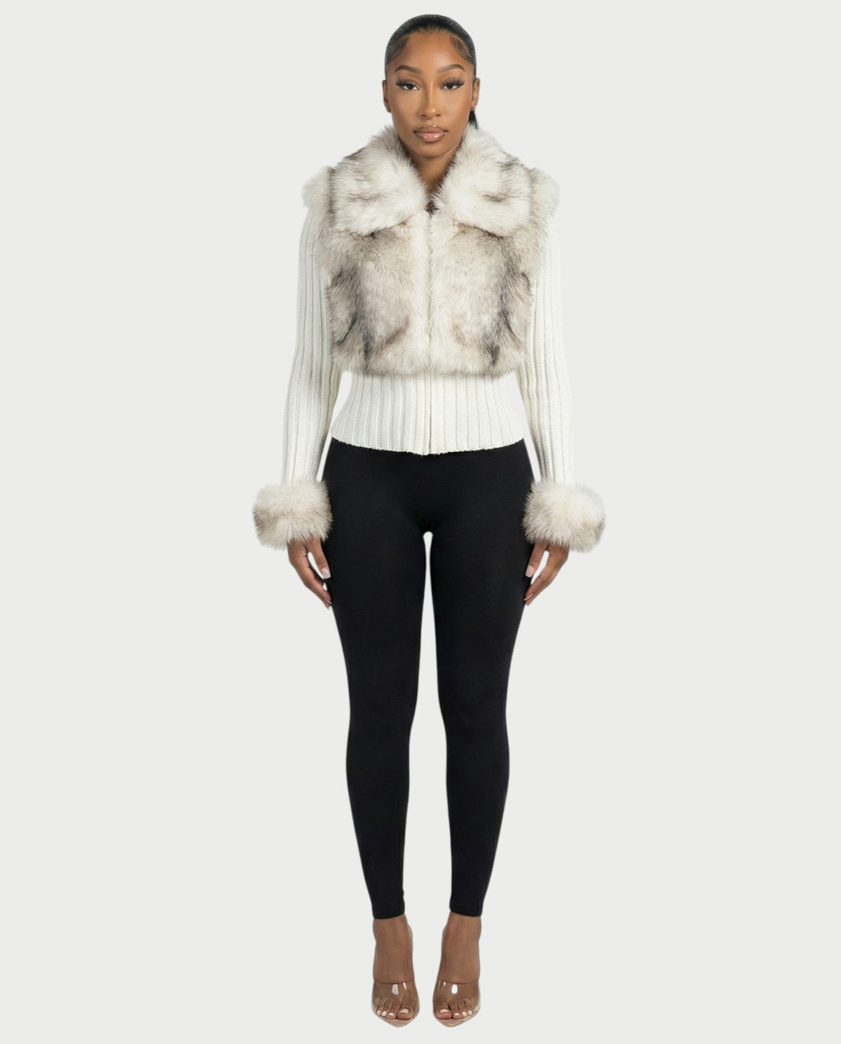 Ottilie Faux Fur Knit Jacket
