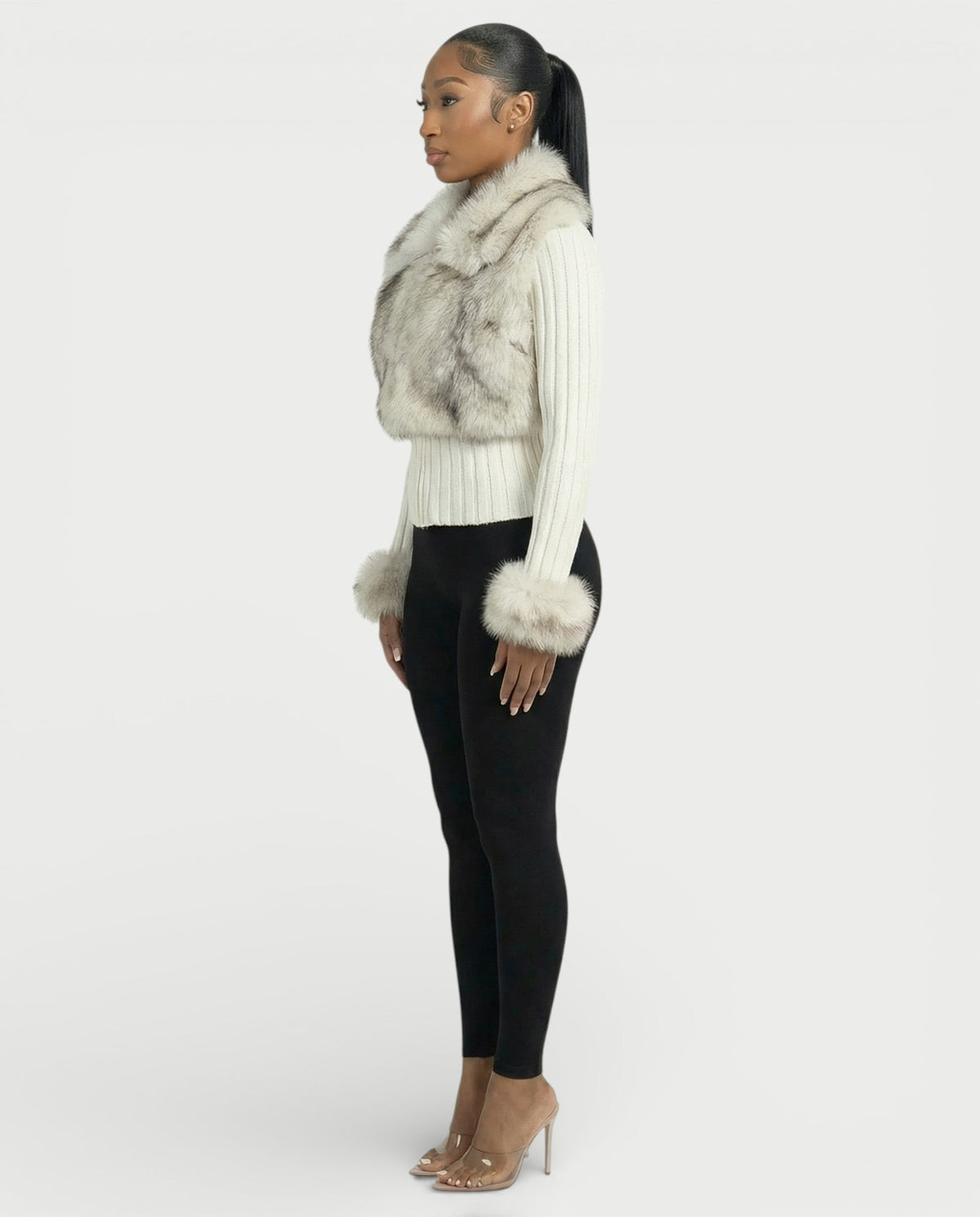 Ottilie Faux Fur Knit Jacket