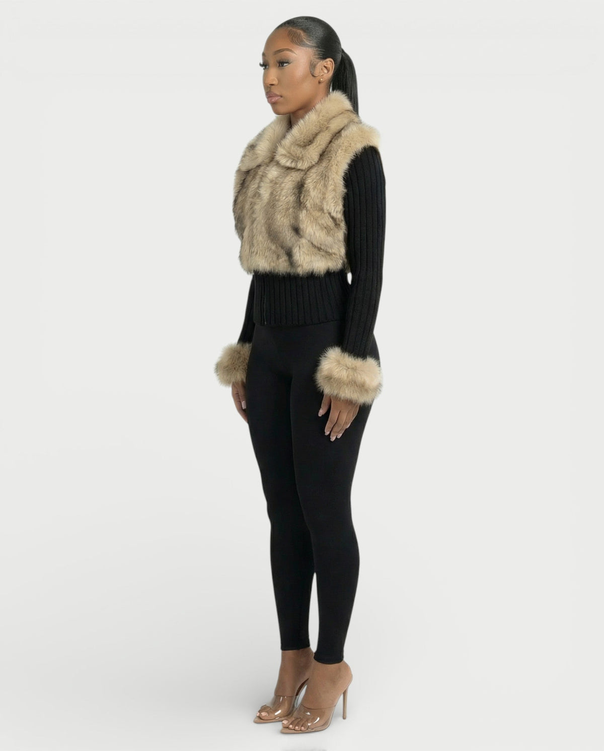 Ottilie Faux Fur Knit Jacket