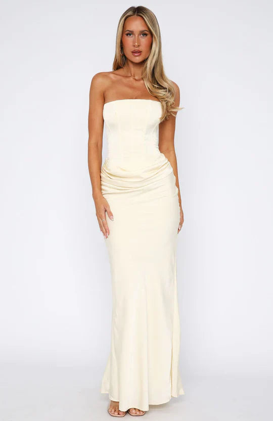 Elodie Draped Corset Maxi Dress