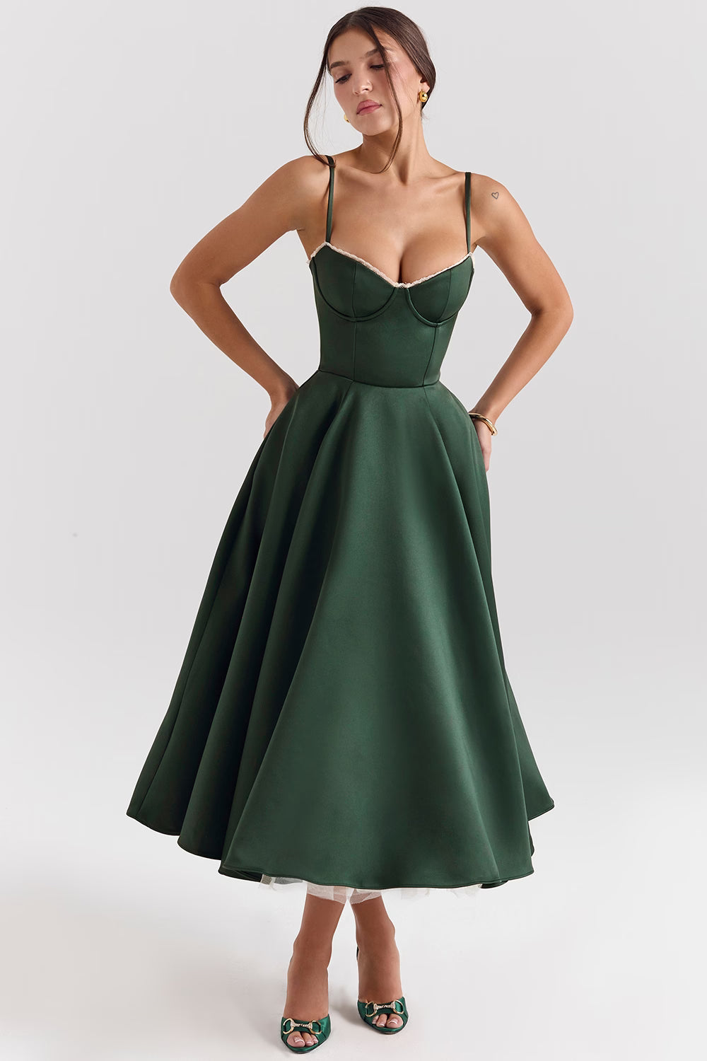 Marivelle Satin Midi Dress