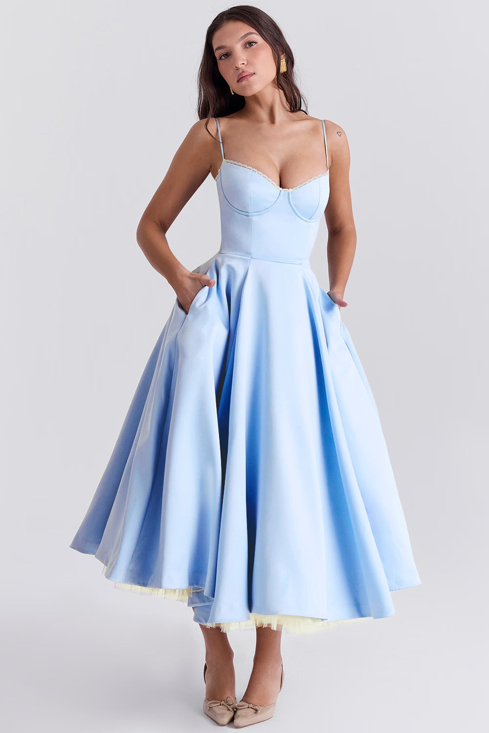 Marivelle Satin Midi Dress