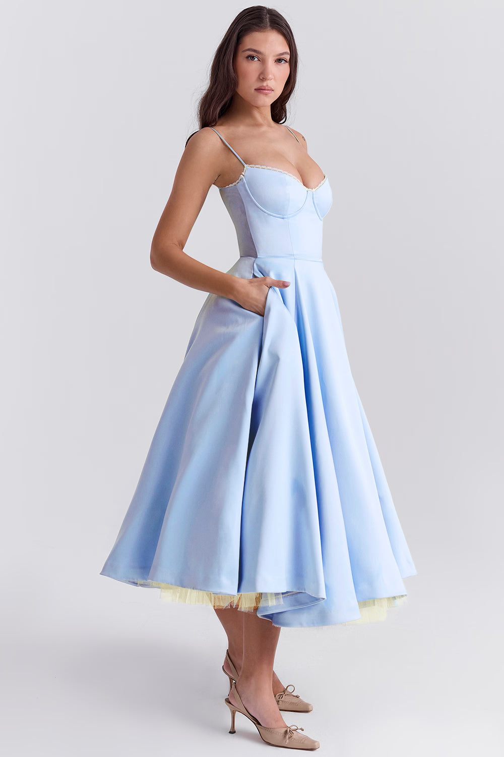 Marivelle Satin Midi Dress