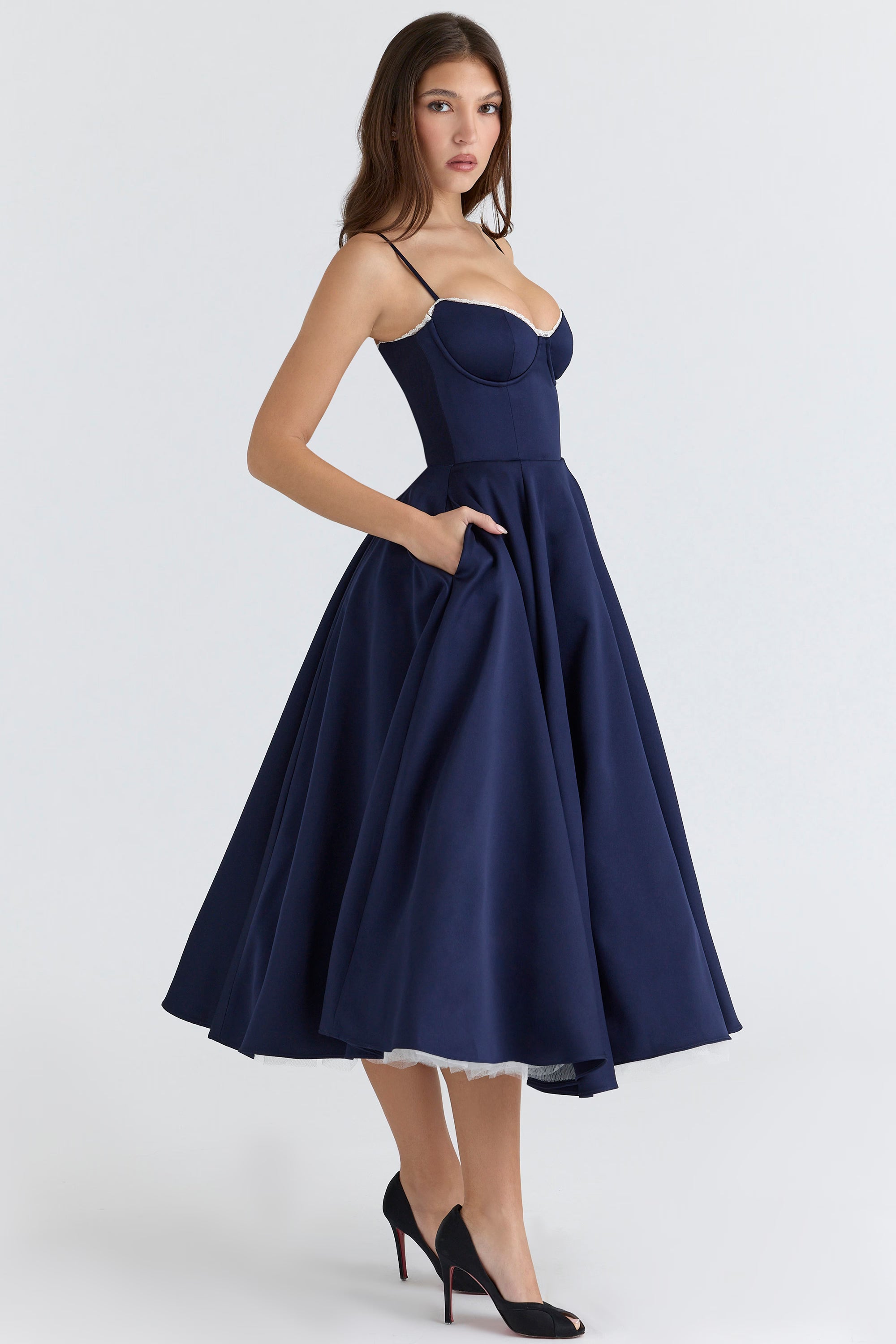 Marivelle Satin Midi Dress