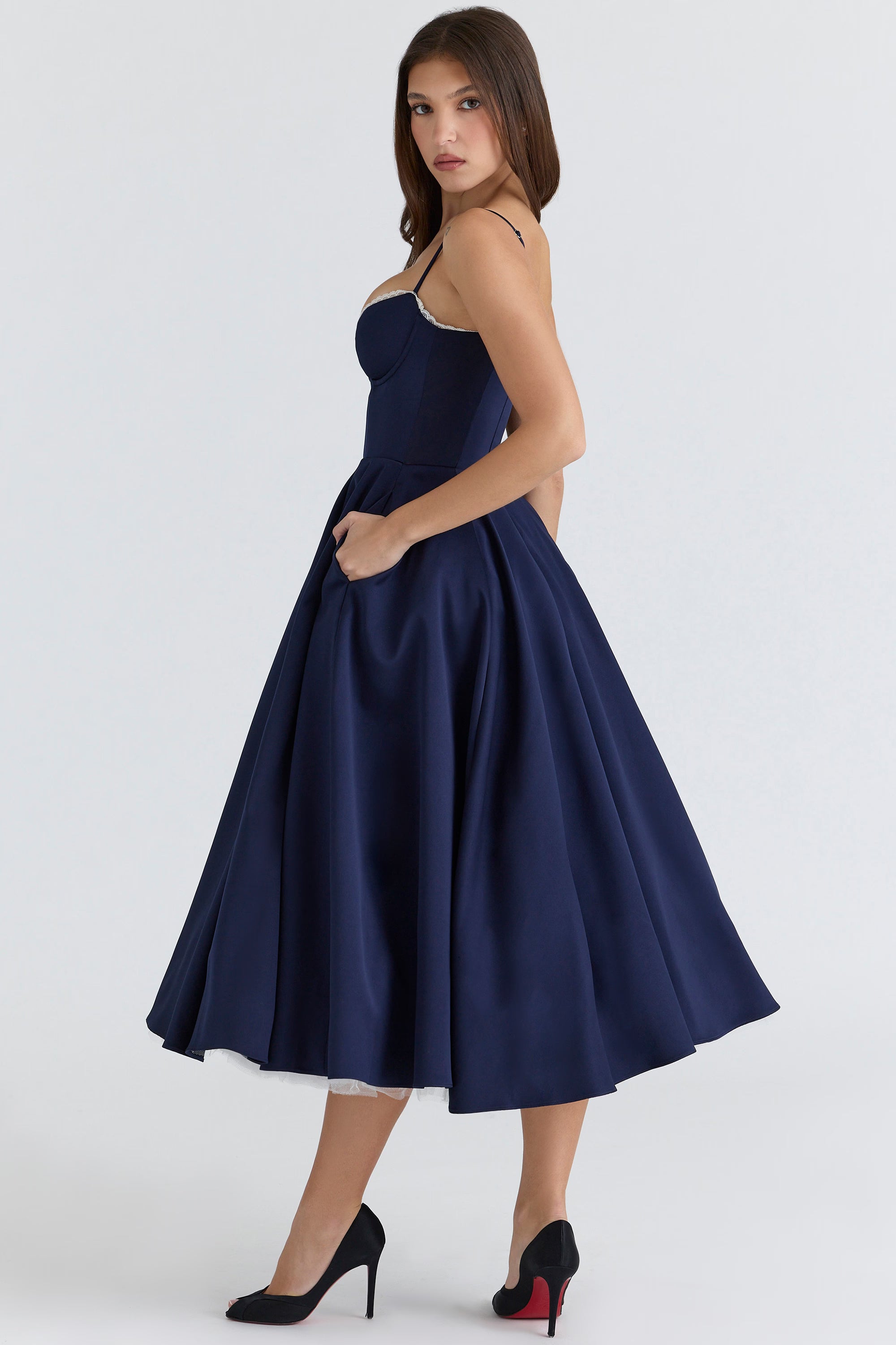 Marivelle Satin Midi Dress