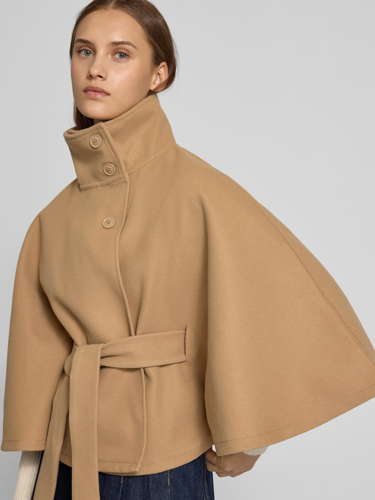 Aveline Belted Cape Coat