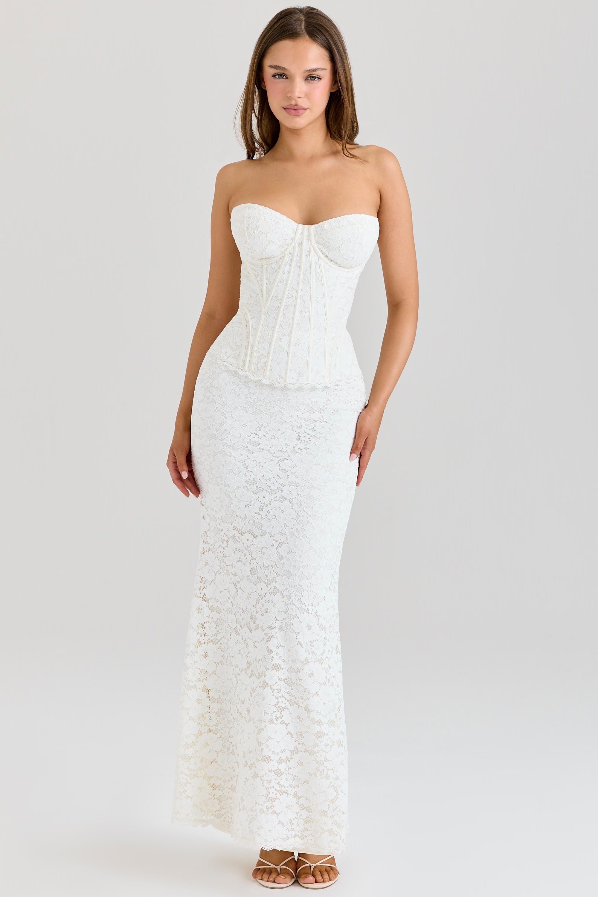 Solaine Lace Corset Maxi Dress