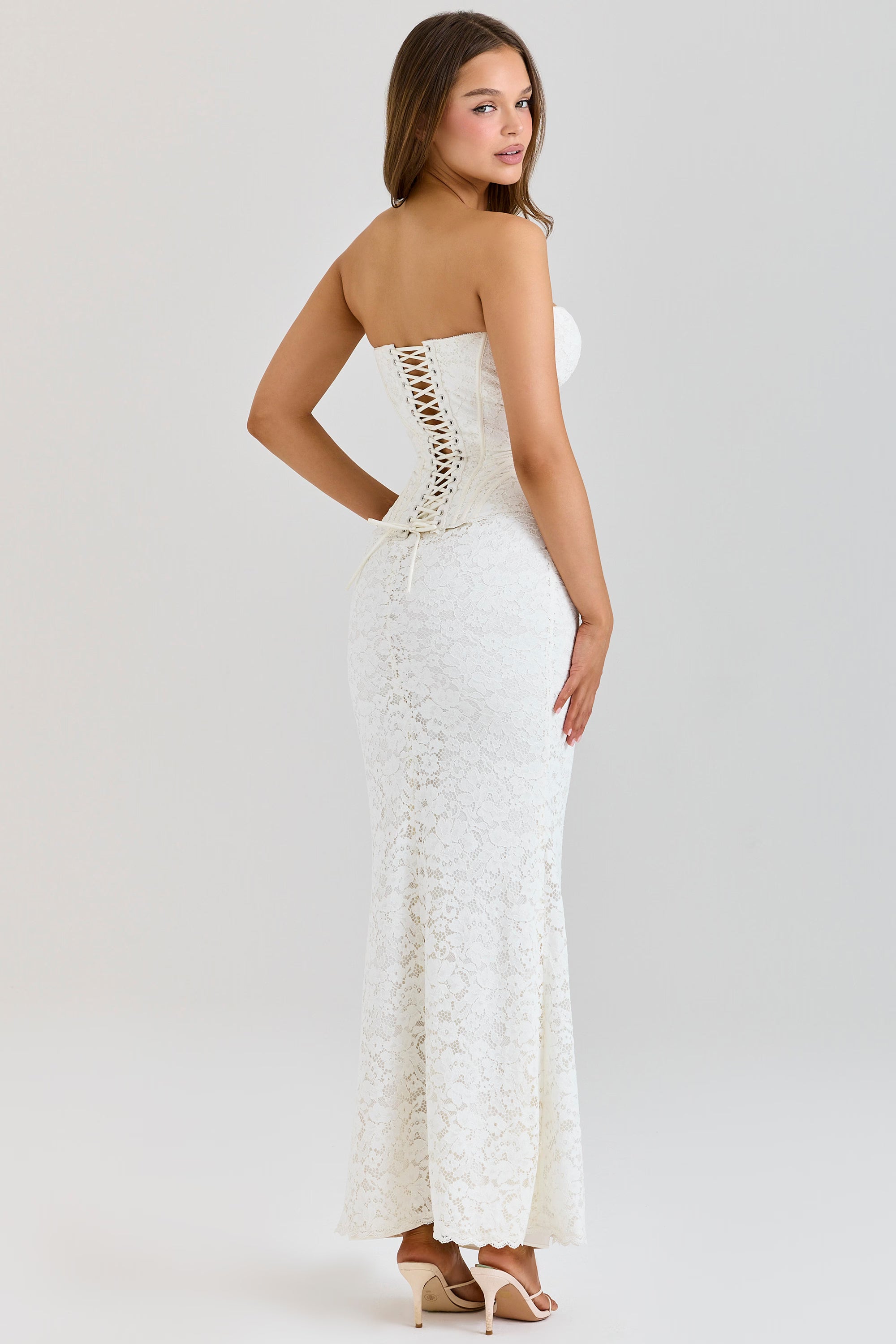 Solaine Lace Corset Maxi Dress