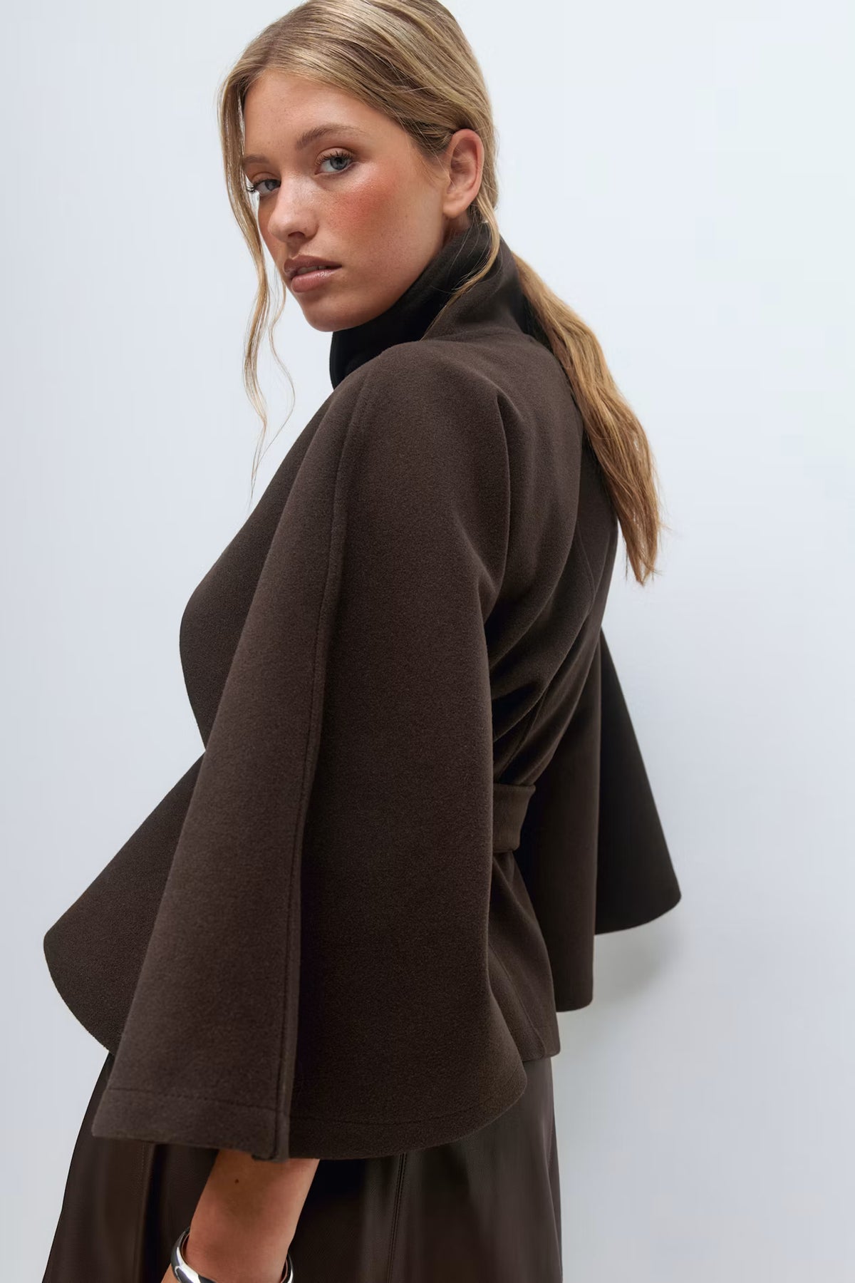 Aveline Belted Cape Coat